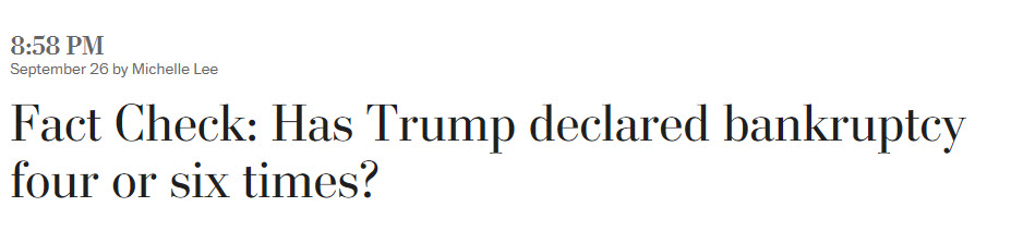 Trump 6 bankrupcties