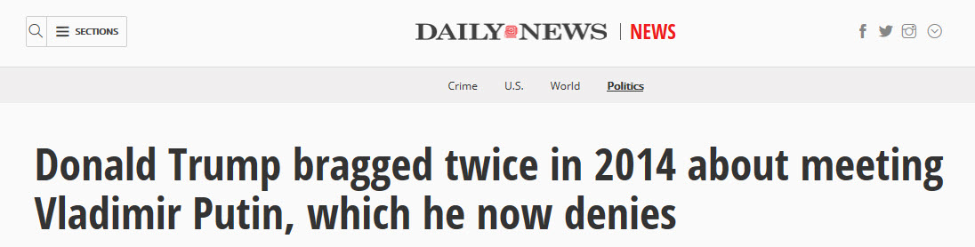 Trump Brag about meeting Putin